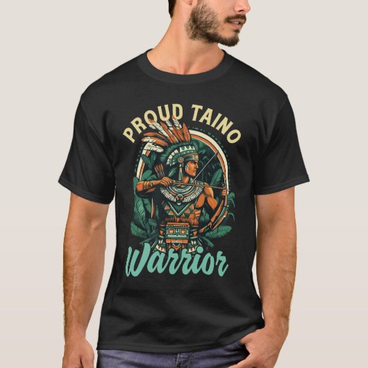 Taino Warrior Puerto Rico Inheemse Caribische Cul T-shirt (Voorkant)