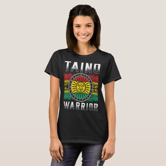 Taino Warrior Vlag Traditioneel Symbool 1 T-shirt (Voorkant volledig)