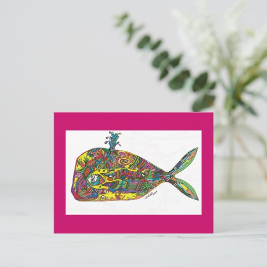 Taino Whale Briefkaart (Staand voorkant)