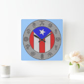 Taino Wheel Vierkante Klok (Huis)