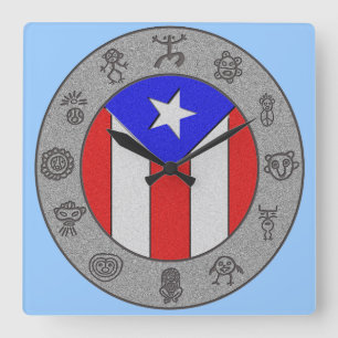 Taino Wheel Vierkante Klok