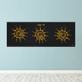 Taino Zon/Sol Abstract Symbool Canvas Afdruk (Insitu (Houten vloer))