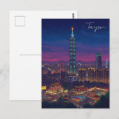 Taipei 101 Taiwan bij nacht Briefkaart (Voorkant / Achterkant)
