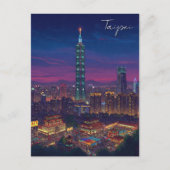 Taipei 101 Taiwan bij nacht Briefkaart (Voorkant)