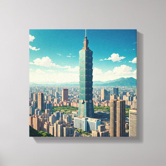 Taipei 101 Taiwan Canvas Afdruk (Voorkant)