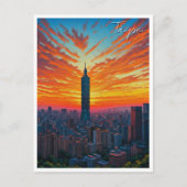 Taipei 101 Taiwan Sunset Briefkaart (Voorkant)