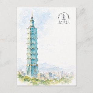 Taipei China Bekend Iconisch Landmark   Reizen Briefkaart