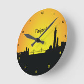Taipei CityScape Night Silhouette Wall klok (Hoek)
