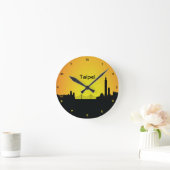 Taipei CityScape Night Silhouette Wall klok (Huis)