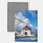 Taipei CKS-herdenkingsmonument Taiwan Magneet (Voorkant / Achterkant)