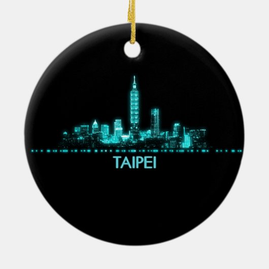 Taipei Skyline Keramisch Ornament (Achterkant)