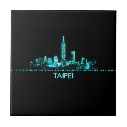 Taipei Skyline Tegeltje (Voorkant)