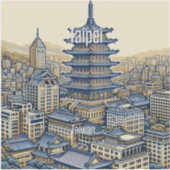 Taipei Taiwan 3 inch Vinyl Sticker (Voorkant)