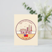 Taipei Taiwan City Skyline Embleem Briefkaart (Staand voorkant)