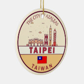 Taipei Taiwan City Skyline Embleem Keramisch Ornament (Rechts)