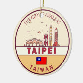 Taipei Taiwan City Skyline Embleem Keramisch Ornament (Links)