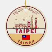 Taipei Taiwan City Skyline Embleem Keramisch Ornament (Achterkant)