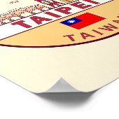 Taipei Taiwan City Skyline Embleem Poster (Hoek)