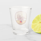 Taipei Taiwan City Skyline Embleem Shot Glas (Achterkant)