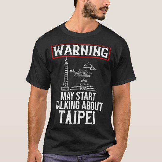 Taipei Taiwan City Skyline Kaart Reizen T-shirt (Voorkant)