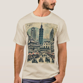 Taipei Taiwan Distressed Grunge T-shirt