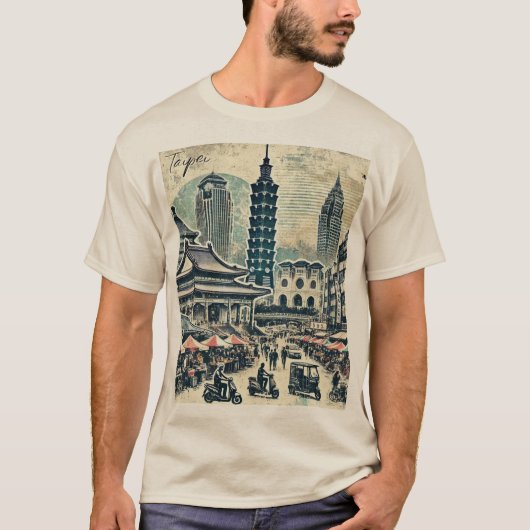 Taipei Taiwan Distressed Grunge T-shirt (Voorkant)