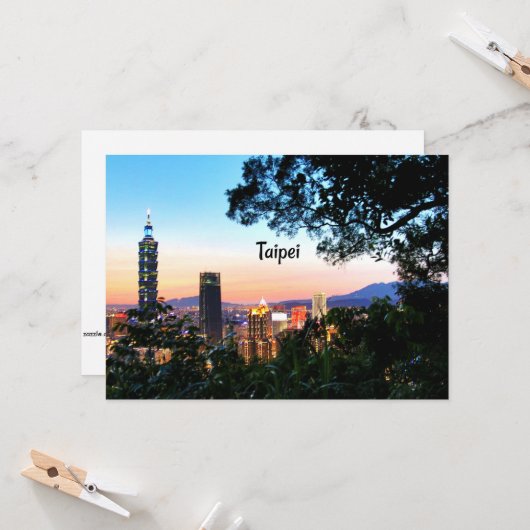 Taipei, Taiwan Kaart (Voorkant / Achterkant in situ)