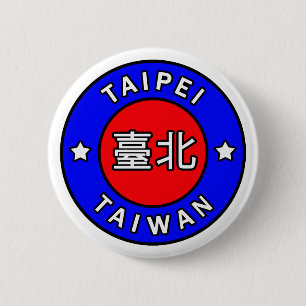 Taipei Taiwan-knop Ronde Button 5,7 Cm