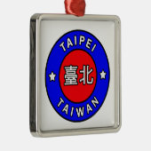 Taipei Taiwan Metalen Ornament (Rechts)