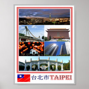 Taipei - Taiwan - Republiek China - Mozaïek - Poster