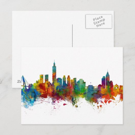 Taipei Taiwan Skyline Briefkaart (Voorkant / Achterkant)