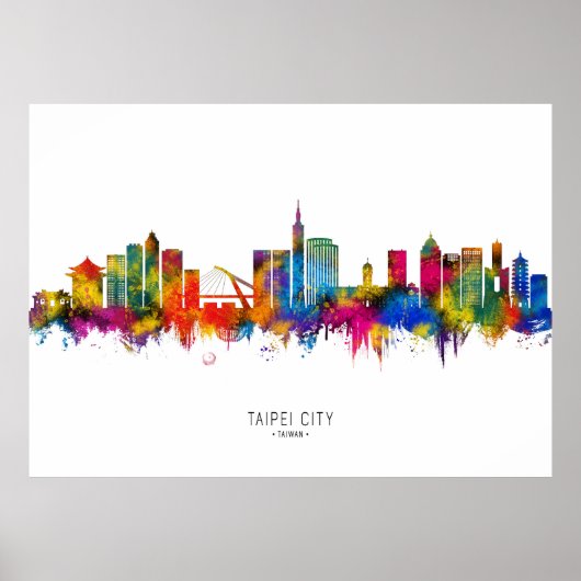 Taipei Taiwan Skyline Poster (Voorkant)