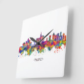 Taipei Taiwan Skyline Vierkante Klok (Hoek)