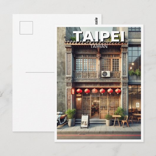 Taipei Taiwan Stophouse Storefront Briefkaart (Voorkant / Achterkant)