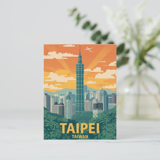 Taipei Taiwan Travel Poster Briefkaart (Staand voorkant)
