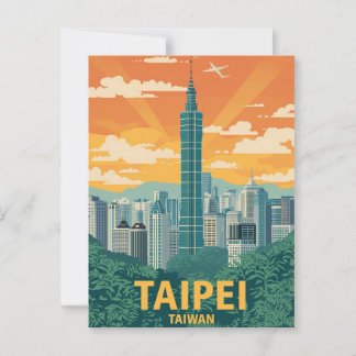 Taipei Taiwan Travel Poster Briefkaart