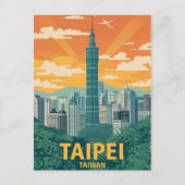  Taipei Taiwan Travel Poster Briefkaart (Voorkant)