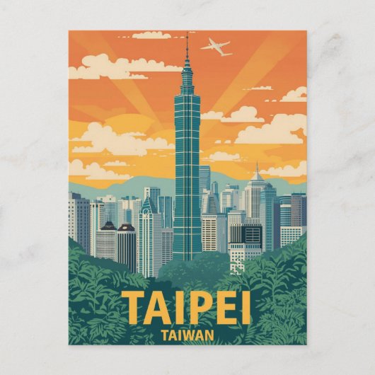  Taipei Taiwan Travel Poster Briefkaart (Voorkant)