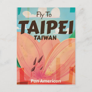 Taipei, Taiwan Vintage Travel Poster Briefkaart