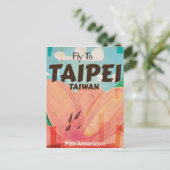 Taipei, Taiwan Vintage Travel Poster Briefkaart (Staand voorkant)