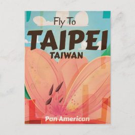 Taipei, Taiwan Vintage Travel Poster Briefkaart