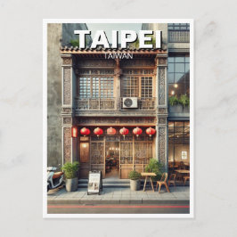 Taipei Taiwan winkelhuis gevel Briefkaart