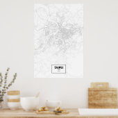 Taipei, Taiwan (zwart op wit) Poster (Keuken)