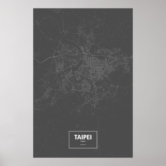 Taipei, Taiwan (zwart wit) Poster (Voorkant)