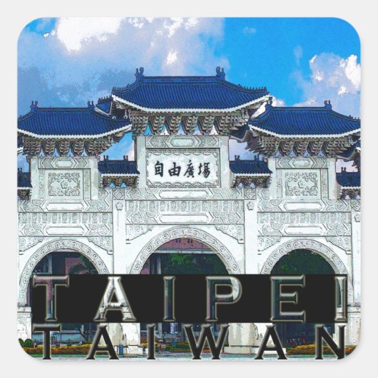Taipei Vierkante Sticker (Voorkant)