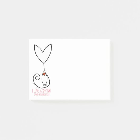 Tai's Sphynx Angel I Love a Sphynx Post-It Notes (Voorkant)