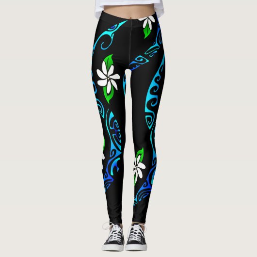 TAITIARE (blauw) Leggings (Voorkant)