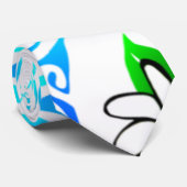 TAITIARE (blauw) op witte achtergrond Stropdas (Opgerold)