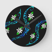 TAITIARE (blauw) Ronde Klok (Voorkant)