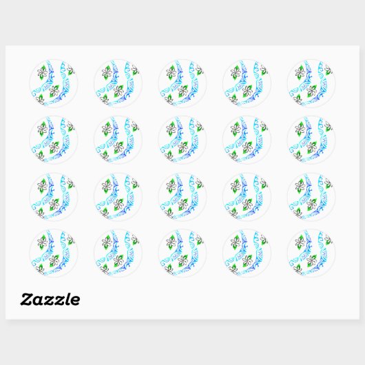 TAITIARE (blauw) Ronde Sticker (Vel)